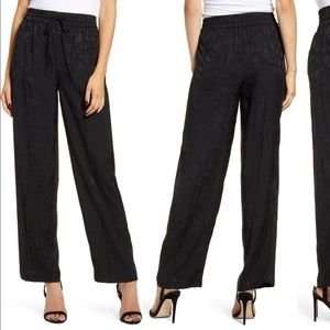 Chelsea28 floral jacquard satin drawstring pants